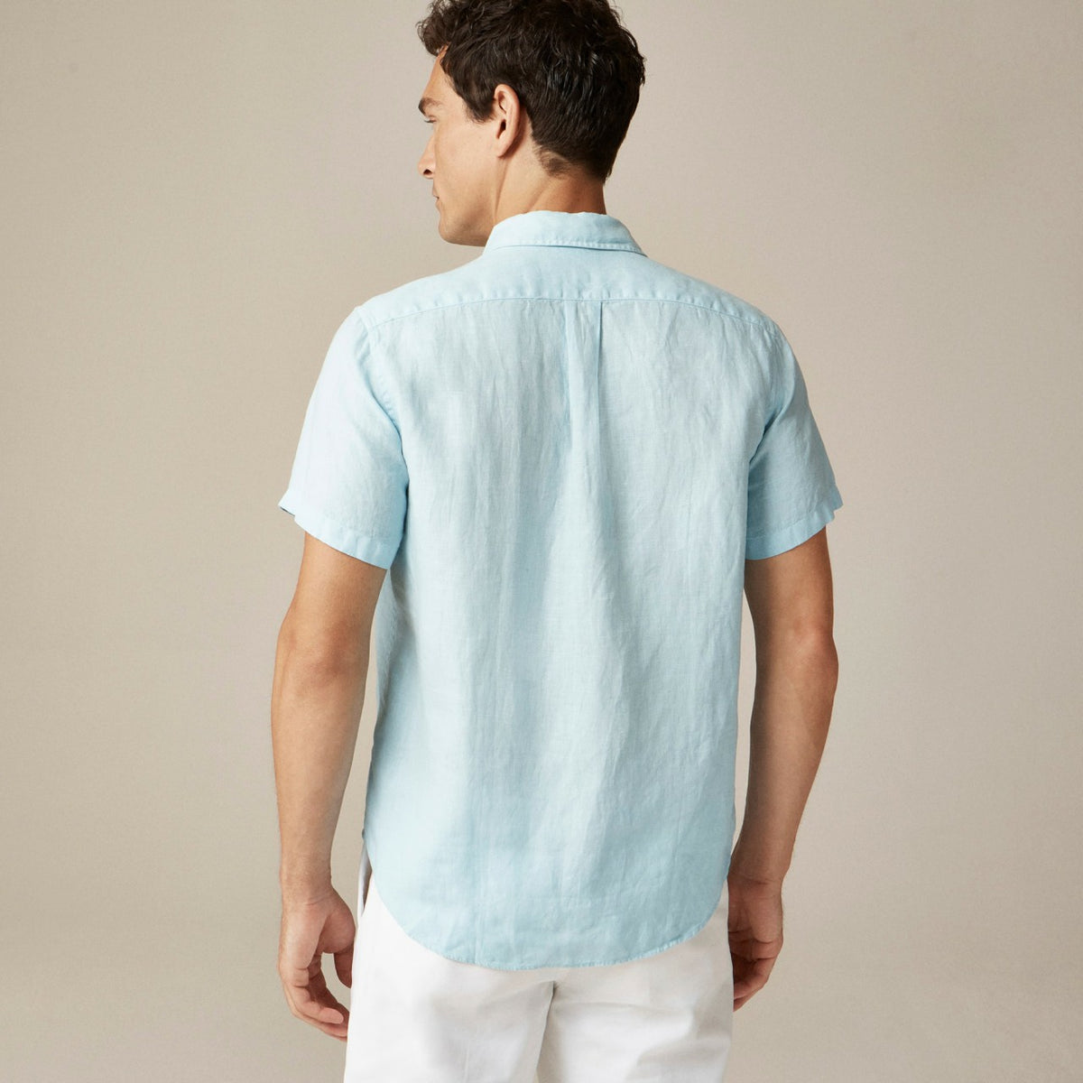 Men Short-sleeve washed linen shirt - J.Crew