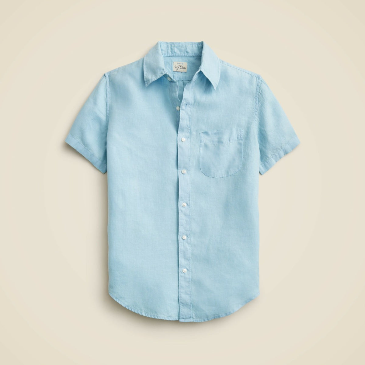 Men Short-sleeve washed linen shirt - J.Crew