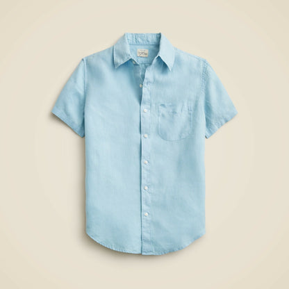 Men Short-sleeve washed linen shirt - J.Crew