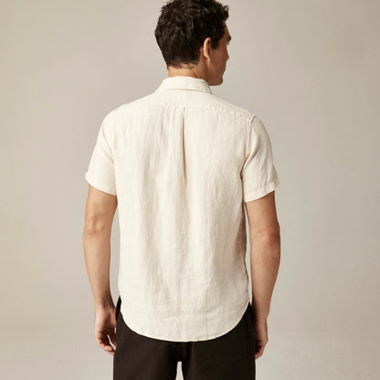 Men Short-sleeve washed linen shirt - J.Crew