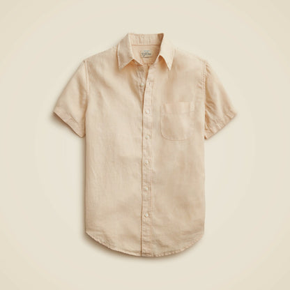 Men Short-sleeve washed linen shirt - J.Crew