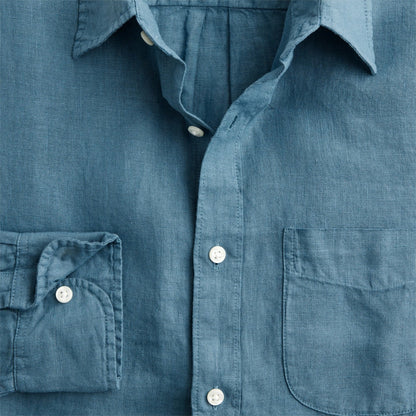 Men Washed linen shirt with point collar - J.Crew