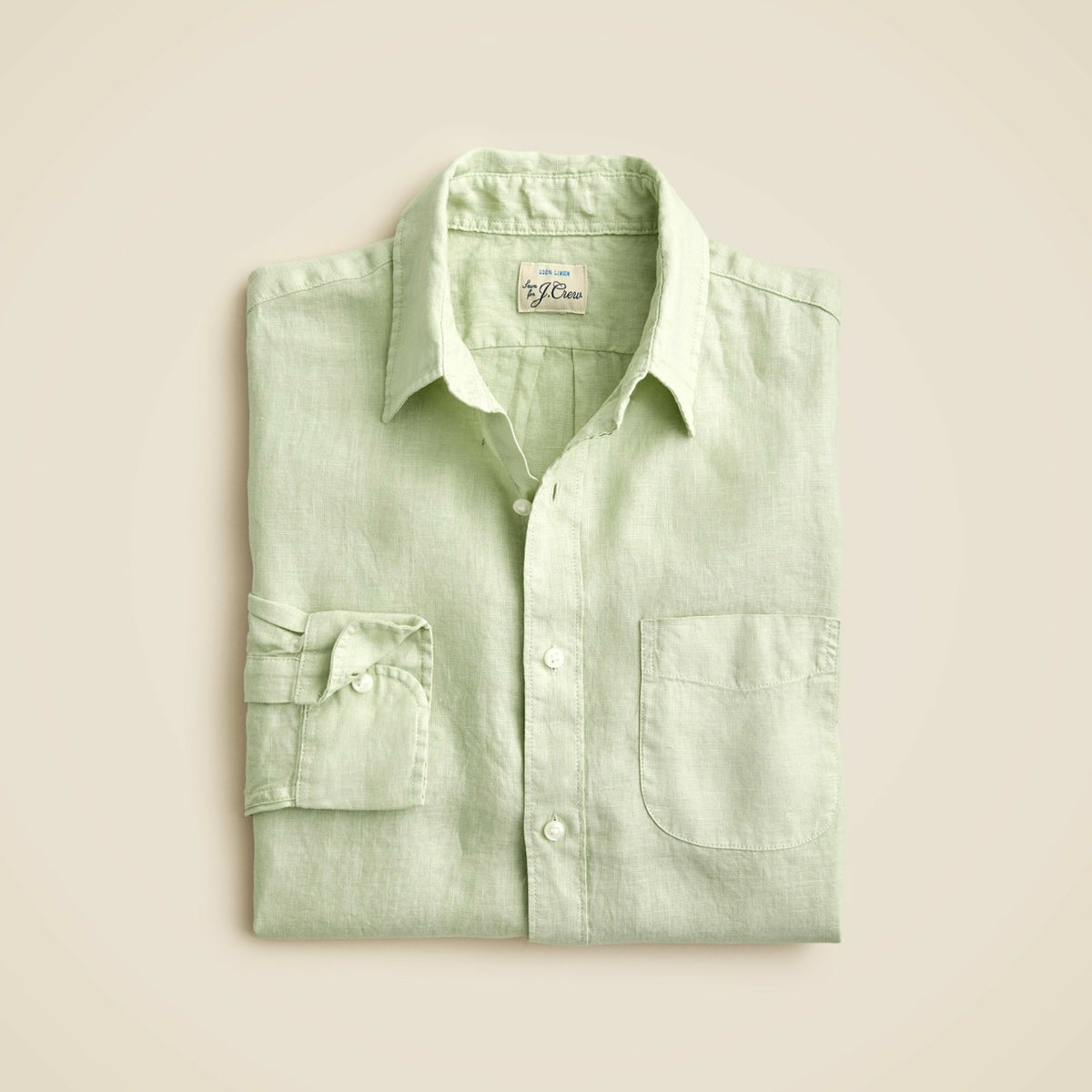 Men Washed linen shirt with point collar - J.Crew