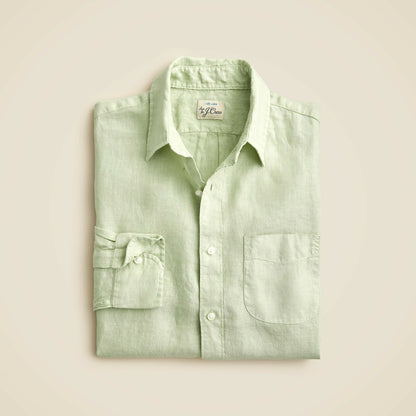 Men Washed linen shirt with point collar - J.Crew