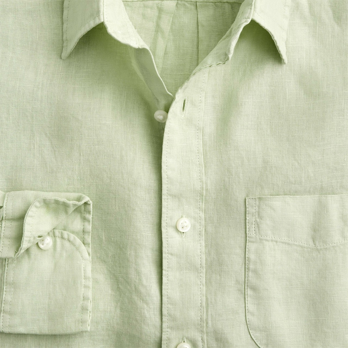 Men Washed linen shirt with point collar - J.Crew