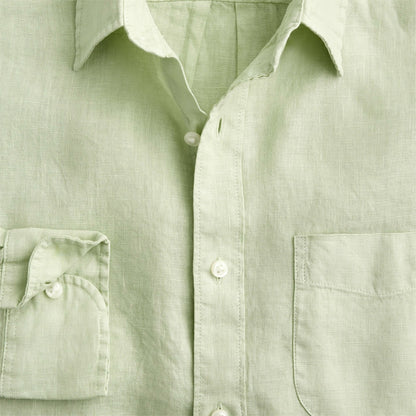 Men Washed linen shirt with point collar - J.Crew