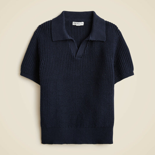 Kids Kids' short-sleeve johnny-collar sweater-polo - J.Crew