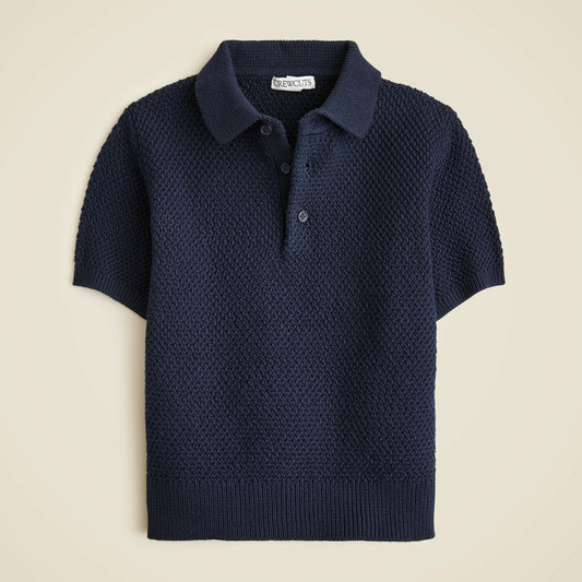 Kids Kids' short-sleeve seed-stitch sweater-polo - J.Crew