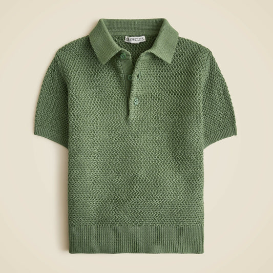 Kids Kids' short-sleeve seed-stitch sweater-polo - J.Crew