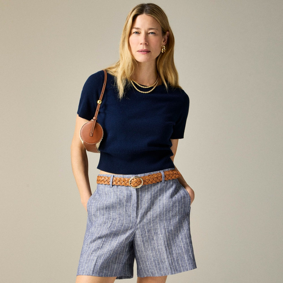 Women 6" Harbor short in striped linen - J.Crew