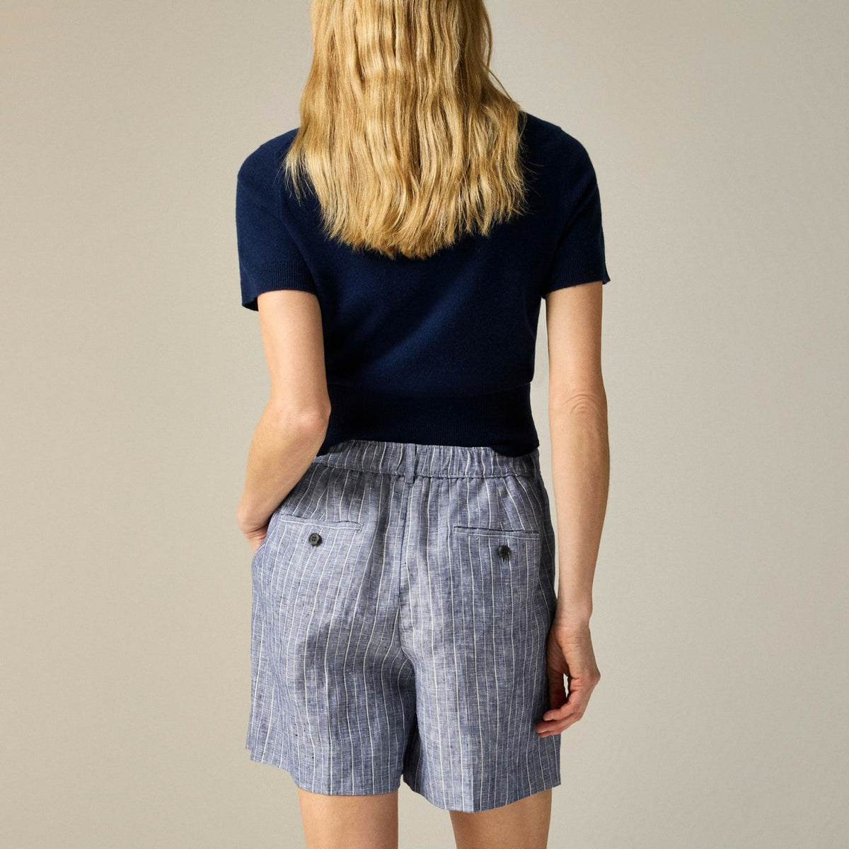 Women 6" Harbor short in striped linen - J.Crew