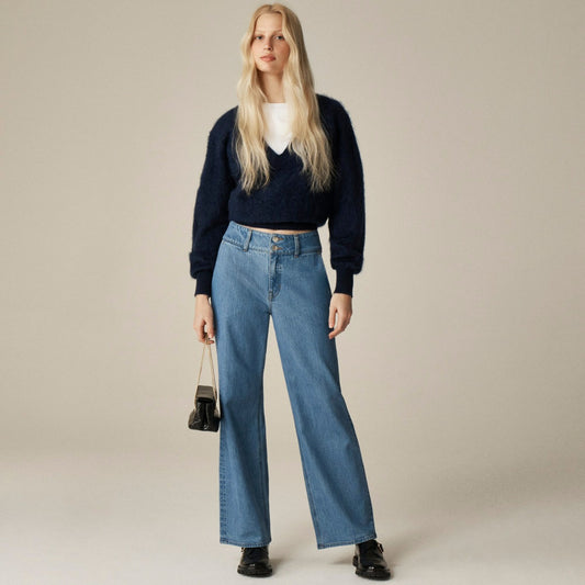 Women Slim-wide jean with stacked buttons - J.Crew
