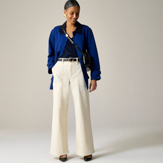 Women Camp-pocket wide-leg jean - J.Crew