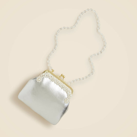 Kids Girls' pearl-embellished coin purse with beaded strap - J.Crew