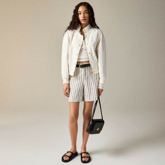 Women 6" Harbor short in striped linen - J.Crew