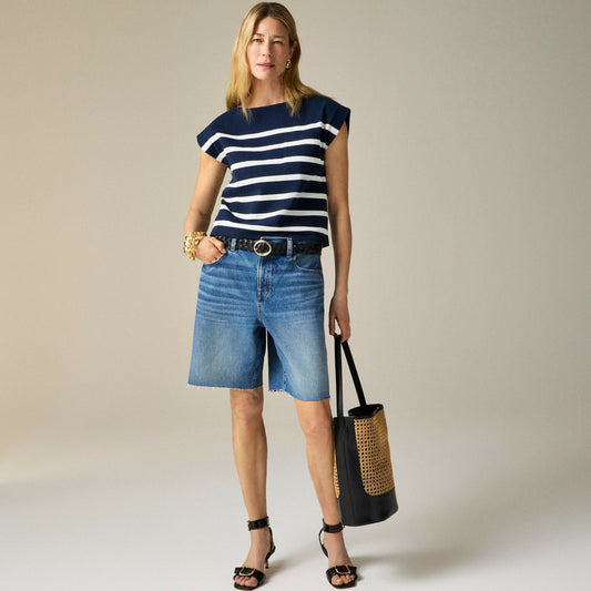 Women Relaxed knee-length denim short - J.Crew