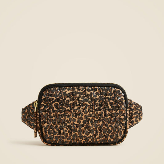 Kids Girls' belt bag in sequin leopard print - J.Crew