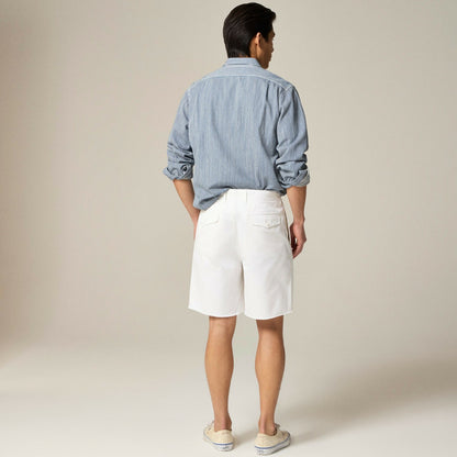 Men Wallace &amp; Barnes 8" pleated cutoff chino short - J.Crew