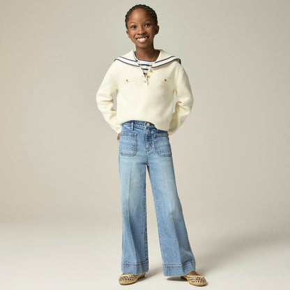 Kids Girls' Sailor stretch denim trouser in light wash - J.Crew