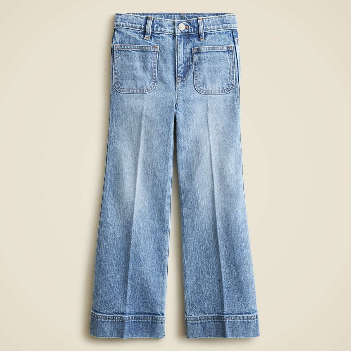Kids Girls' Sailor stretch denim trouser in light wash - J.Crew