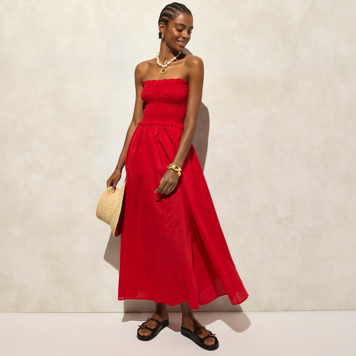 Women Smocked maxi dress in cotton voile - J.Crew