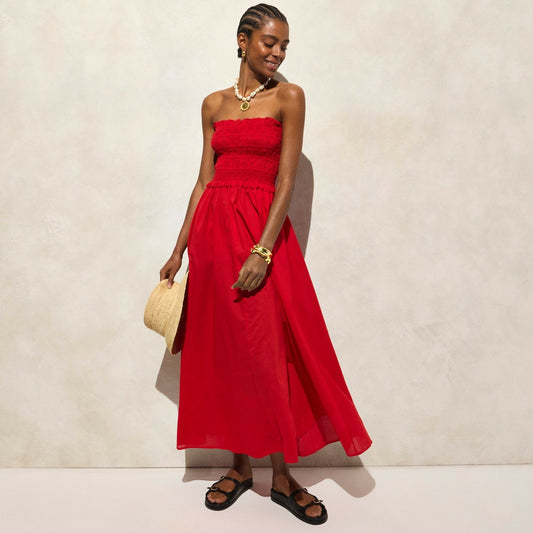 Women Smocked maxi dress in cotton voile - J.Crew