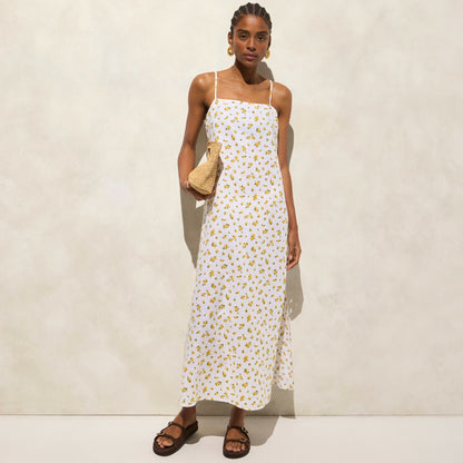 Women Linen-cotton blend tie-back midi dress - J.Crew