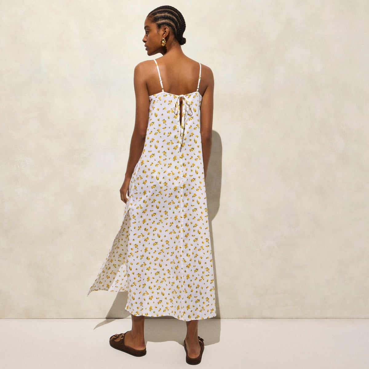 Women Linen-cotton blend tie-back midi dress - J.Crew