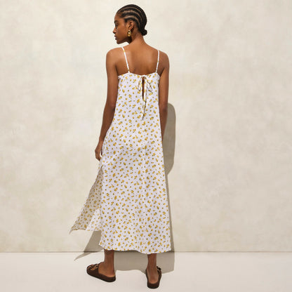 Women Linen-cotton blend tie-back midi dress - J.Crew