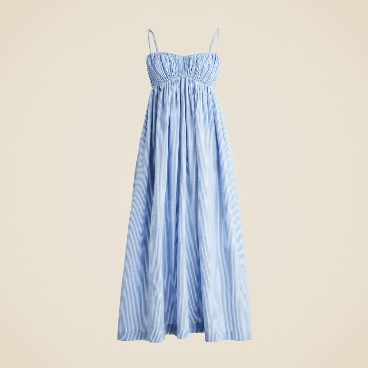 Women Airy gauze empire-waist midi dress in stripe - J.Crew