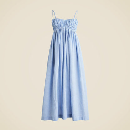 Women Airy gauze empire-waist midi dress in stripe - J.Crew