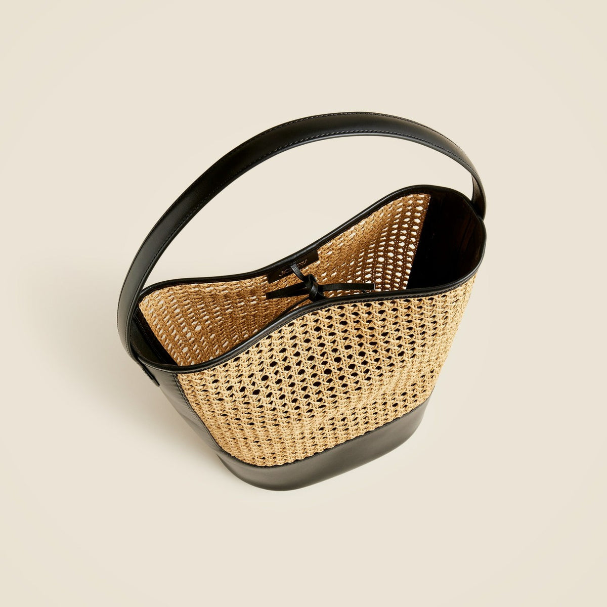 Women Berkeley bucket bag in faux raffia and leather - J.Crew