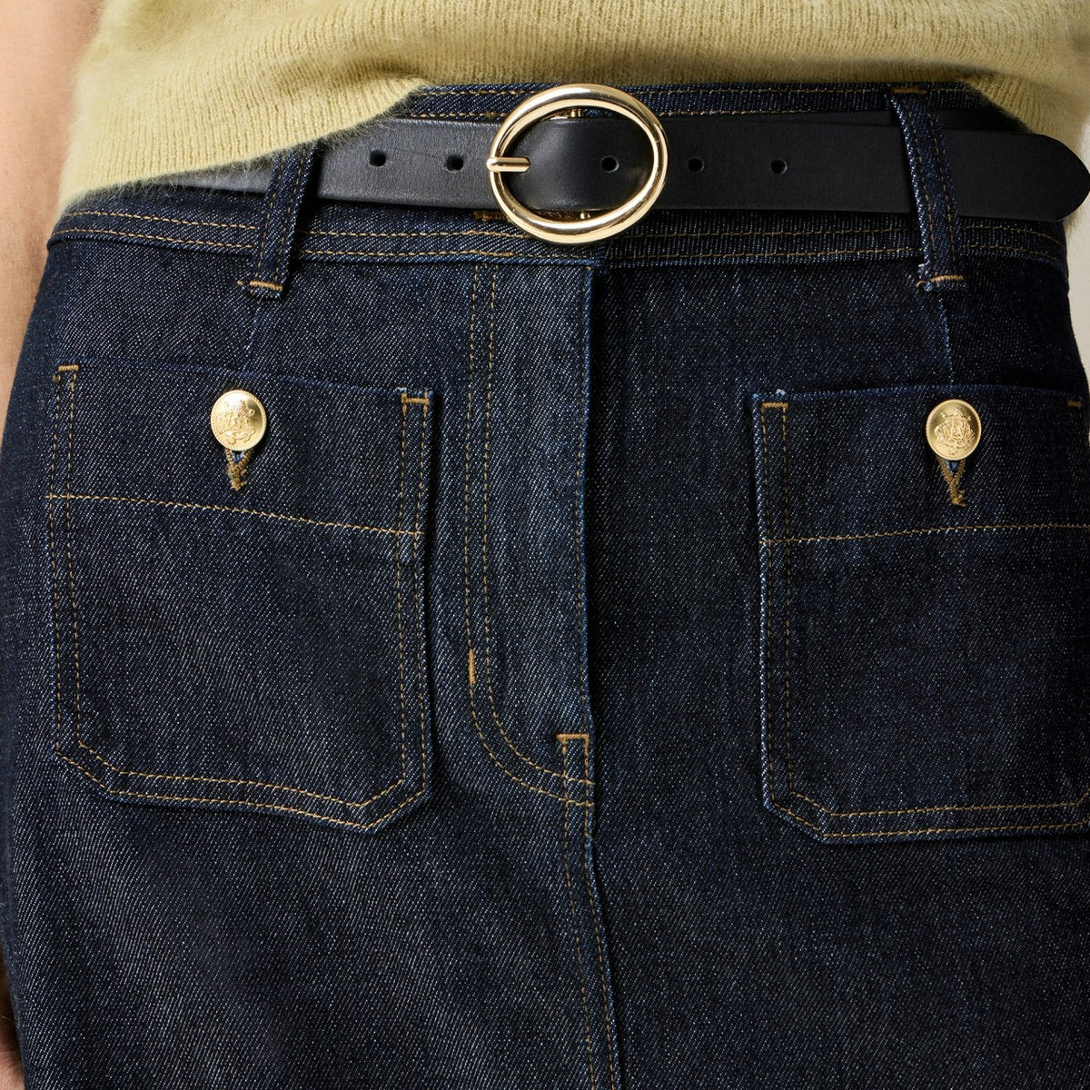 Women Denim pencil skirt with patch pockets - J.Crew