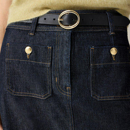 Women Denim pencil skirt with patch pockets - J.Crew