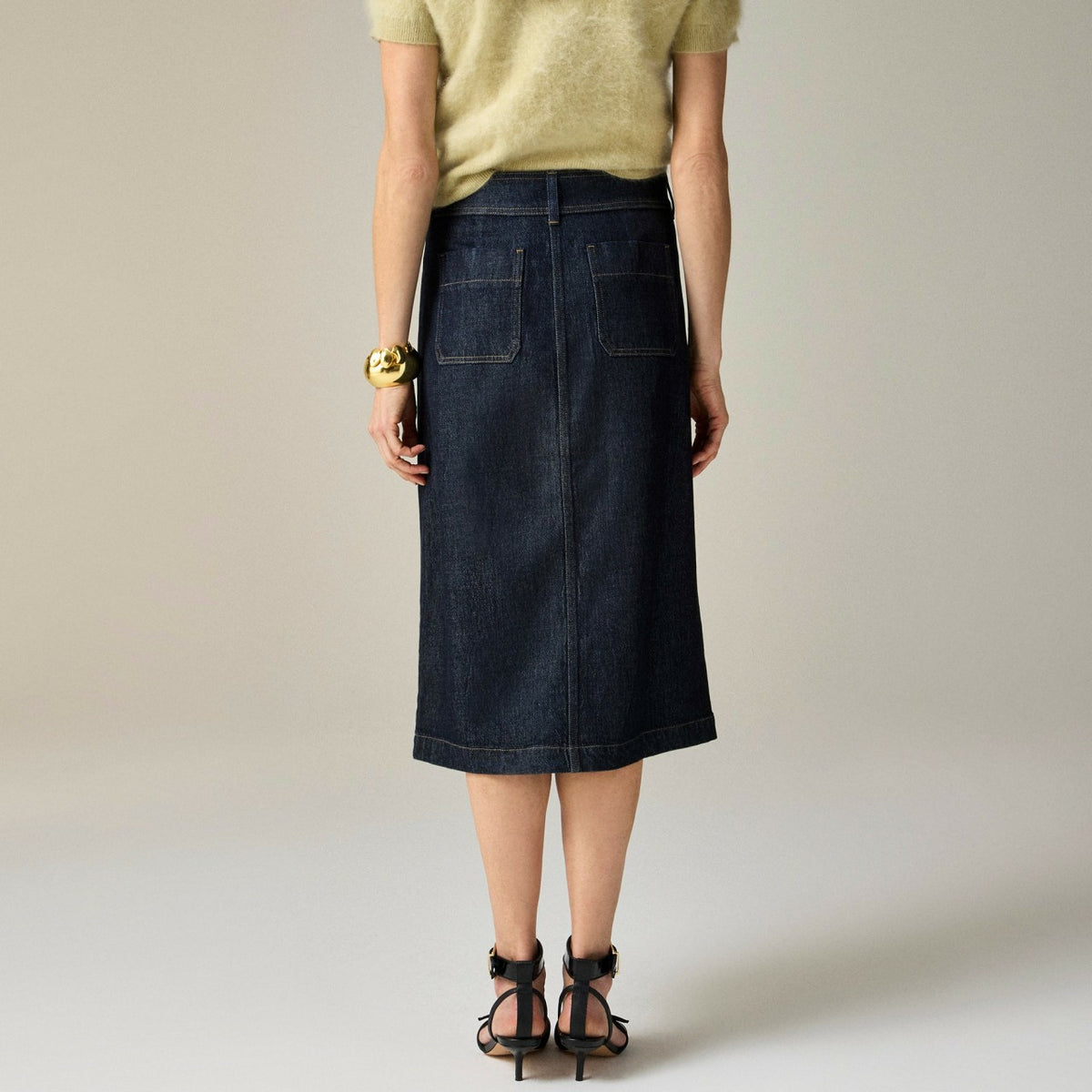 Women Denim pencil skirt with patch pockets - J.Crew
