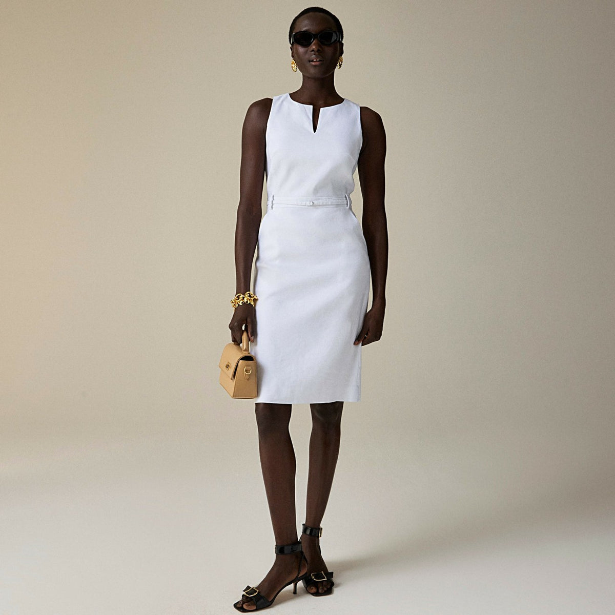Women Simone dress in stretch linen blend - J.Crew