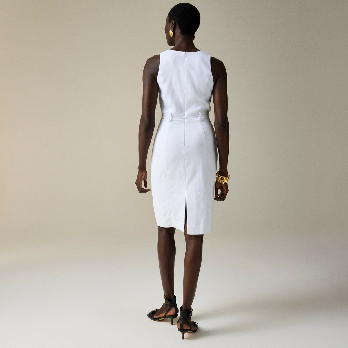 Women Simone dress in stretch linen blend - J.Crew