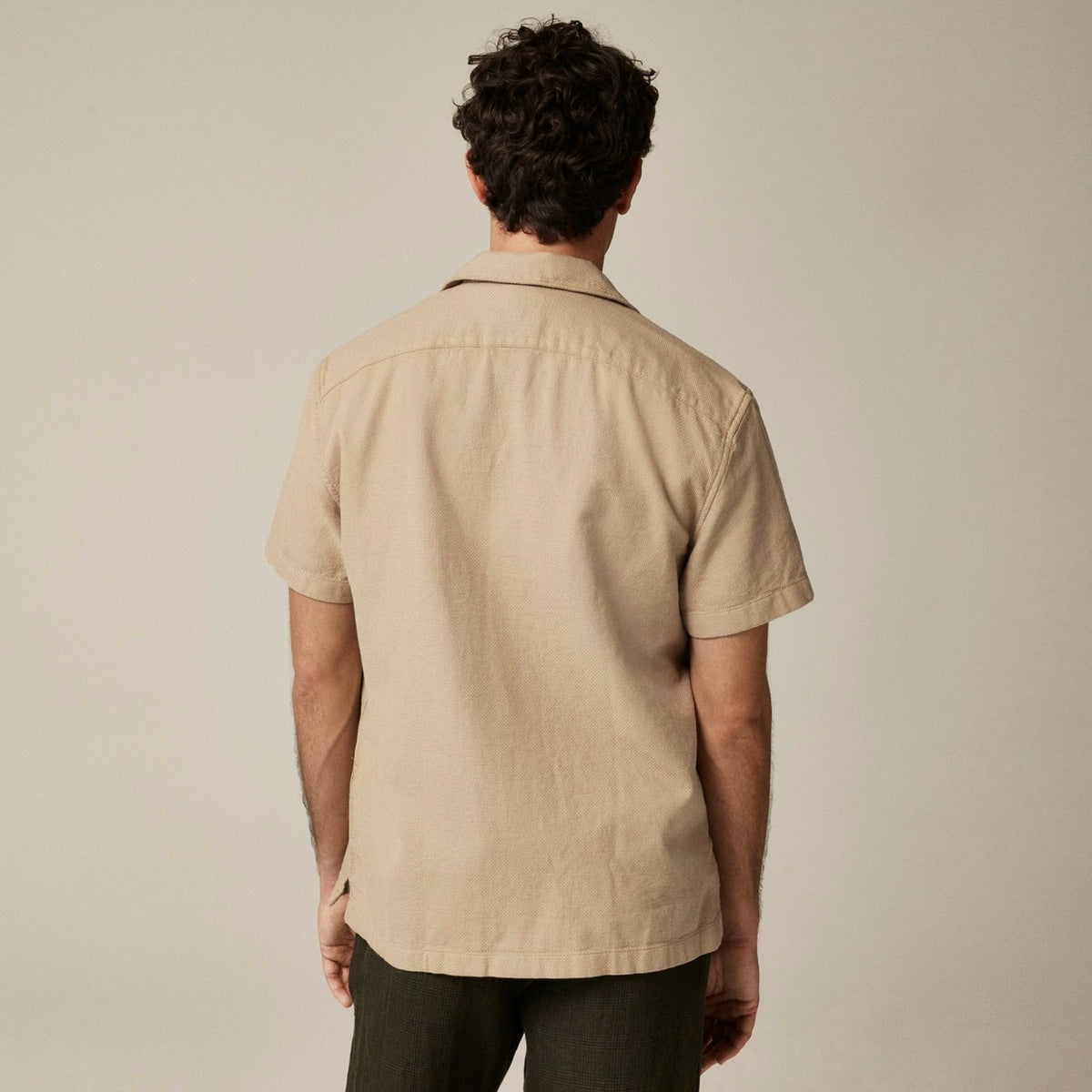 Men Short-sleeve textured cotton camp-collar shirt - J.Crew