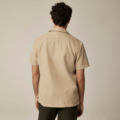 Men Short-sleeve textured cotton camp-collar shirt - J.Crew