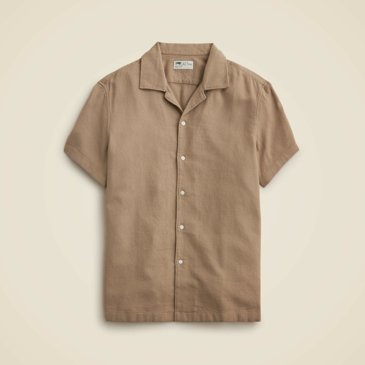 Men Short-sleeve textured cotton camp-collar shirt - J.Crew