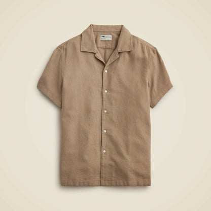 Men Short-sleeve textured cotton camp-collar shirt - J.Crew