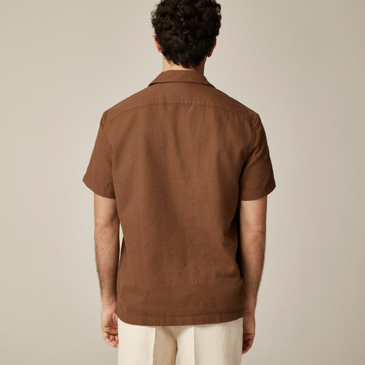 Men Short-sleeve textured cotton camp-collar shirt - J.Crew