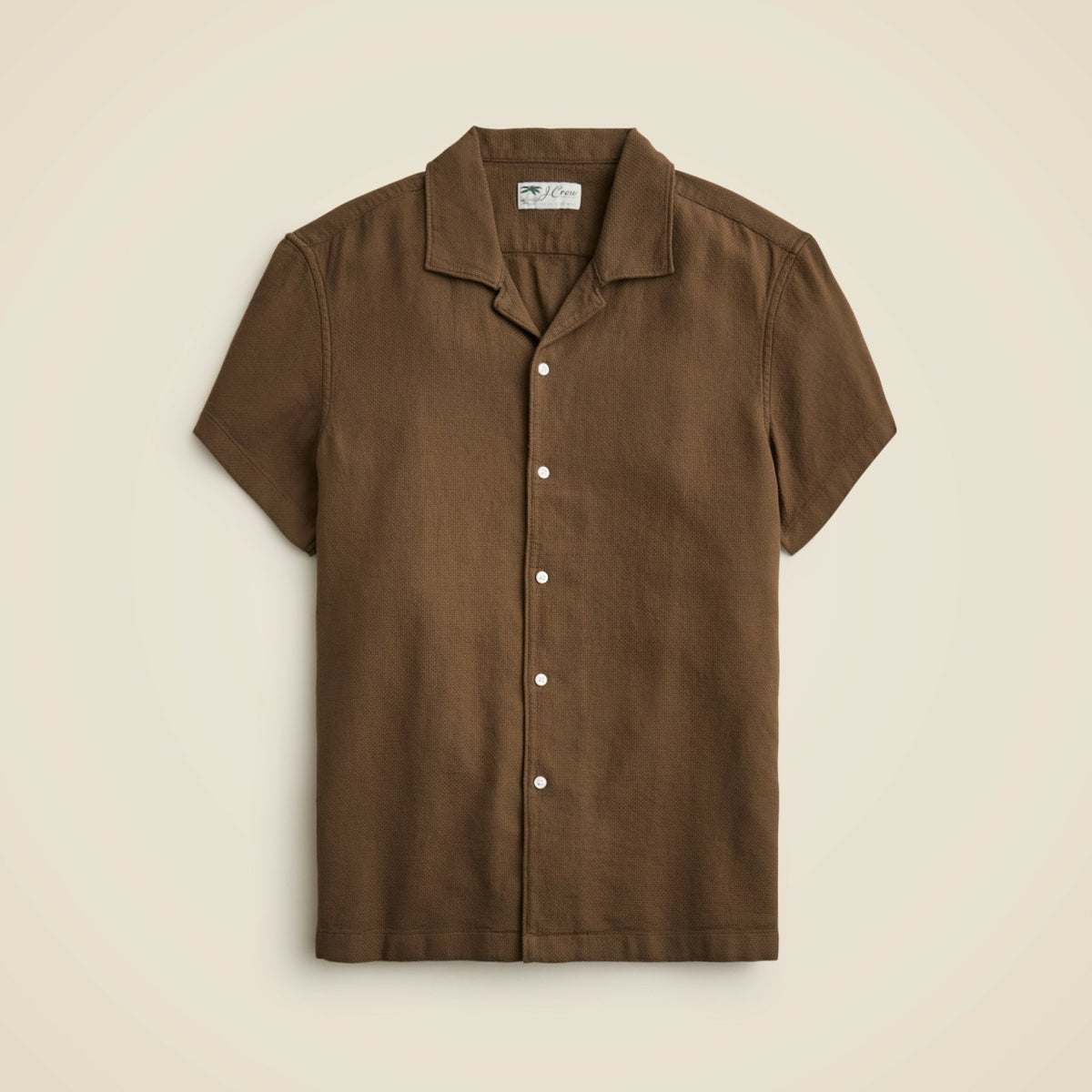 Men Short-sleeve textured cotton camp-collar shirt - J.Crew