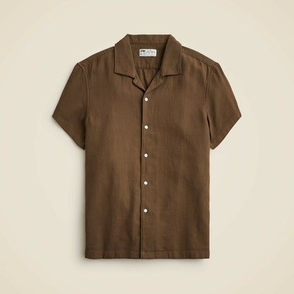 Men Short-sleeve textured cotton camp-collar shirt - J.Crew