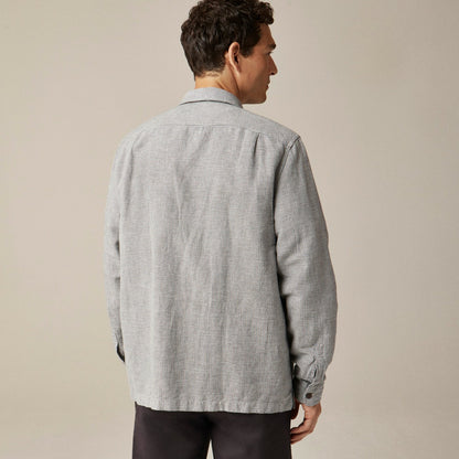 Men Linen-cotton blend twill shirt-jacket - J.Crew