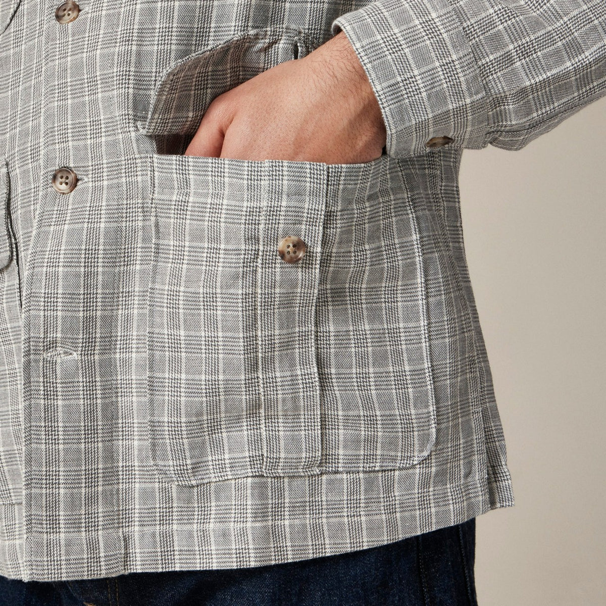 Men Linen-cotton blend twill shirt-jacket - J.Crew
