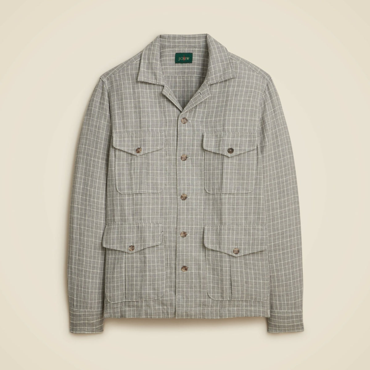 Men Linen-cotton blend twill shirt-jacket - J.Crew
