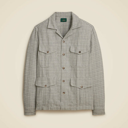 Men Linen-cotton blend twill shirt-jacket - J.Crew