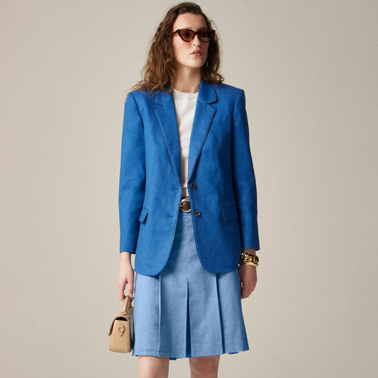 Women Classic two-button blazer in stretch linen blend - J.Crew