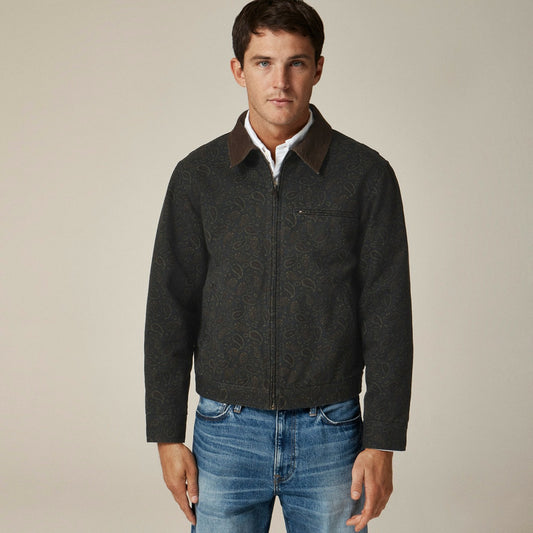 Men Wallace &amp; Barnes canvas work jacket in paisley - J.Crew